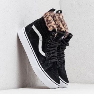 Vans Leopard Fur SK8 Hi Platform Shoes